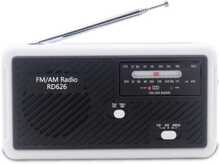 Multifunktionell Vevradio med LED-lampa - FM-radio, USB, Solcell, Dynamo RD626