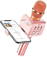Joyroom JR-MC3 Trådlös Karaokemikrofon med telefonhållare - Rose Gold
