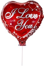 Folieballong Röd "I love you" 35x35cm. Alla hjärtans dag