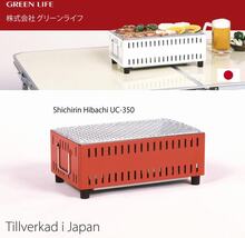 Green Life UC-350 Japansk Bordsgrill Yakitori Grill Kolgrill Shichirin Hibachi Röd - Tillverkad i Japan