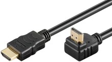 Goobay Höghastighets-HDMI™-kabel 90° med Ethernet HDMI™-kontakt (typ A) > HDMI™-kontakt (typ A), 1 m