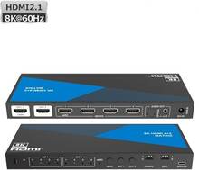 NÖRDIC 8K HDMI 2.1 eARC/ARC matrix switch 4x2 med extraktor Toslink & Stereo, HDMI CEC, Dolby Atmos/Digital Plus, DTS Master