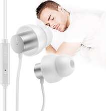 Brusreducerande sömnhörlurar Mjuka silikonhörlurar med mikrofon och volymkontroll 3,5 mm uttag för sömn Sport Resemeditation