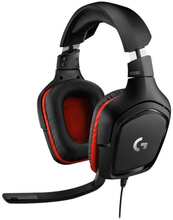 Logitech Gaming Headset G332 - Headset - fullstorlek - kabelansluten - 3,5 mm kontakt - svart, röd