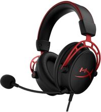 HyperX Cloud Alpha - Gaming - headset - fullstorlek - kabelansluten - 3,5 mm kontakt - svart, röd