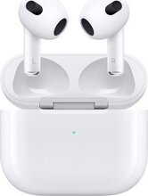 Apple AirPods - 3. generationen - äkta trådlösa hörlurar med mikrofon. - öronspets - Bluetooth - vit | Lightning laddningsfodral