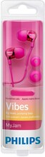 Philips MyJam Vibes SHE3705PK - Hörlurar med mikrofon - inuti örat - kabelansluten - 3,5 mm kontakt - ljudisolerande - rosa
