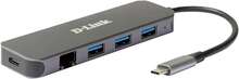 D-Link DUB-2334 5 Port USB-C® (USB 3.1) Multiport Hubb Antracit