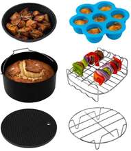 6 PCS/Set 8 inch Air Fryer Baking Accessories Stainless Steel Set