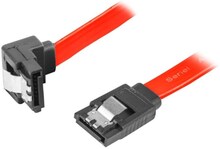 SATA 3 Vinklad (6GB/S) 50cm Metallklämmor - Röd