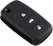 Silicone 3 buttons car key case black for Volkswagen Skoda