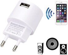 Bluetooth-mottagare V4.2 Ljudadapter AC-laddare 110V till 240V EU US Plug med USB och 3,5 mm port – USA-kontakt