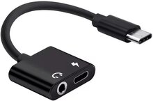 2 i 1 typ C hörlurar AUX Audio Splitter Adapter för Xiaomi 8 9 Huawei Samsung USB C till 3,5 mm jack hörlursladdningskonverterare