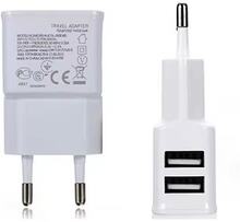 EU Plug True 2A 2 Ports Dual Double USB Power AC Wall Charger Travel Adapter