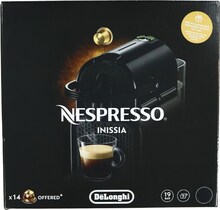 De'Longhi Nespresso Inissia EN 80.B - Kaffemaskin - 19 bar - sort