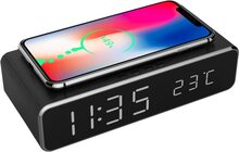Gembird Digital väckarklocka med trådlös laddning Svart, Digital väckarklocka, rektangel, svart, iPhone X/XS/XR, iPhone 8, Galaxy S8/S7/S6, LCD