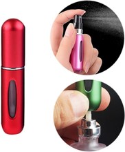 Portable Mini Aluminum Refillable Perfume Bottle Spray Empty Cosmetic Containers Atomizer, Capacity:5ml(Red)