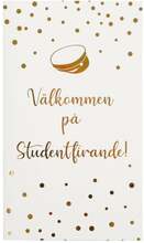 Student Inbjudningskort 6-Pack Vita med Guldtext - Elegant & Anpassningsbara till Examen & Skolavslutning
