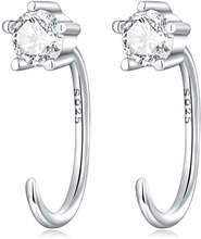 S925 Sterling Silver Sparkling Ear Hook Women Earrings