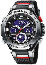 SMAEL 8069 Outdoor Multifunctional Waterproof Sports Alloy Luminous Watch(Black Silver)