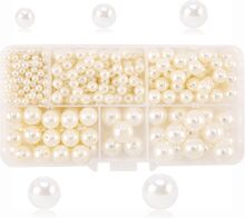 INF Imitation pärlor pärlor för armband halsband DIY Set 6 rutnät Vit