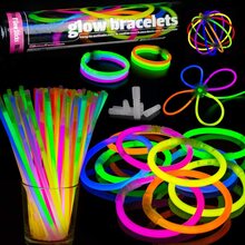 100-Pack - Självlysande Armband / Glowsticks - Multifärg