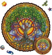 UNIDRAGON Original Träpussel - Mandala Livets Träd, bästa present för vuxna, antistress-meditationsleksak