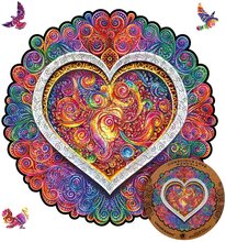 UNIDRAGON Original Träpussel - Mandala om Medveten Kärlek, bästa present för vuxna, antistress-meditationsleksak