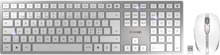 CHERRY DW 9100 SLIM tangentbord Mus inkluderad Trådlös RF + Bluetooth Nordic Silver