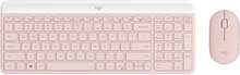 Logitech Slim Wireless Combo MK470 - Sats med tangentbord och mus - trådlös - 2.4 GHz - QWERTY - USA, internationellt - rosa