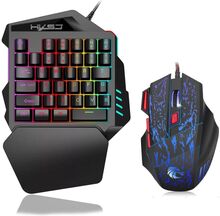 INF Enhands gamingtangentbord, tangentbord, mus, RGB-bakgrundsbelyst handledsstöd