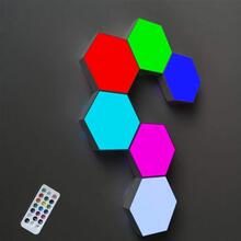 Hexagon LED väggbelysning med touch - 5 pack
