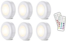 LED-spotlights 6st med 2 fjärrkontroller Vit