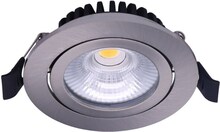 Noxion LED Adjustable Slim Spot Silver Round 6W 350lm 60D - 920-930 Dim To Warm | 85mm - IP54 - Dimmable - Best Colour Rendering