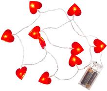 Ljusslinga Hjärtan / LED-slinga - 120cm - Röda Hjärtan