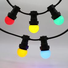 Party ljusslinga utomhus 20m - 50m med utbytbara LED-glödlampor 5 olika färger