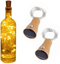 2-Pack Flasklampa med Solcell – Ljusslinga för Flaskor LED
