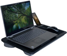 Laptopkudde med musmatta och telefonhållare - Carbon - Svart / Grå