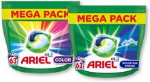 Ariel tvättkapslar Color + Mountain Spring 2 x 63 stycken (126 tvättar)