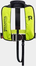 Uppblåsbar flytväst för barn Regatta AquaSafe Junior Harness 110N Fluorescent Yellow, automatisk, One-Size (18 - 40 kg) + kolsyrepatron 24 gram