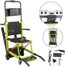 Elektrisk trappklättring rullstol Viktkapacitet 350 lbs trappklättringsstol Nödtrappa klätterstol hopfällbar batteridriven crawler klätterstol (grön)
