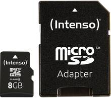 Intenso High Capacity SD (MicroSDHC) microSDHC-Kort 8 GB Class 4 inkl. SD-adapter