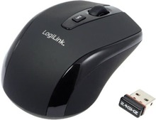 LogiLink Maus Optical Wireless 2.4 GHz Mini - Mus - optisk - 3 knappar - trådlös - 2.4 GHz - trådlös USB-mottagare - svart