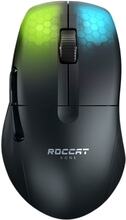 ROCCAT Kone Pro Air, högerhand, Optisk, Trådlös RF + Bluetooth, 19000 DPI, Svart
