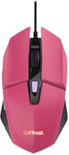 Trust Gaming GXT 109P Felox - Mus - med belysning, gaming - 6 knappar - kabelansluten - USB - powerful pink