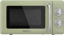 Cecotec ProClean 3110 Retro Green 20-litre manual microwave with 700 W and grill.