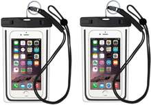 INF Vattentät mobilväska för smartphone universal Svart 2-pack