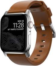 NOMAD Apple Watch 42/44/45mm/Apple Watch Ultra Armband Modern Band Silver Hardware English Tan