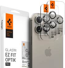 Spigen iPhone 15 Pro/iPhone 15 Pro Max Kameralinsskydd GLAS.tR EZ Fit Optik Pro 2-pack Natural Titanium