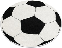 Matta SILVER circle PIŁKA fotboll svart - vit, cirkel 80 cm